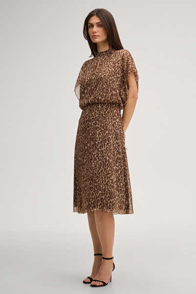 Dalisha dress in beige/brown leopard print
