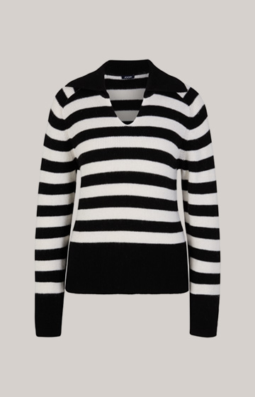 Kimmy Striped Sweater in Black and White