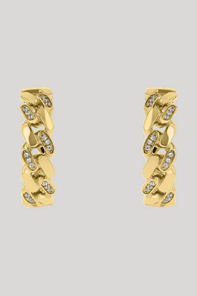 Zirconium Hoop Earrings in Gold