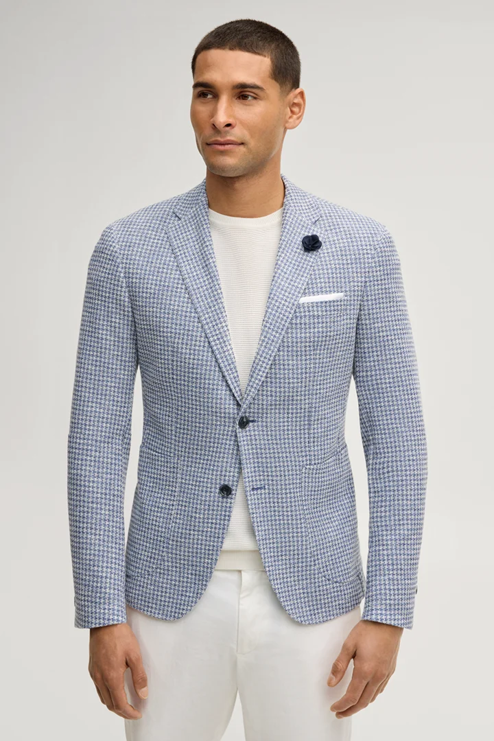 Führt zu Produktdetailseite „Sakko Hoverest in Mittelblau gemustert"