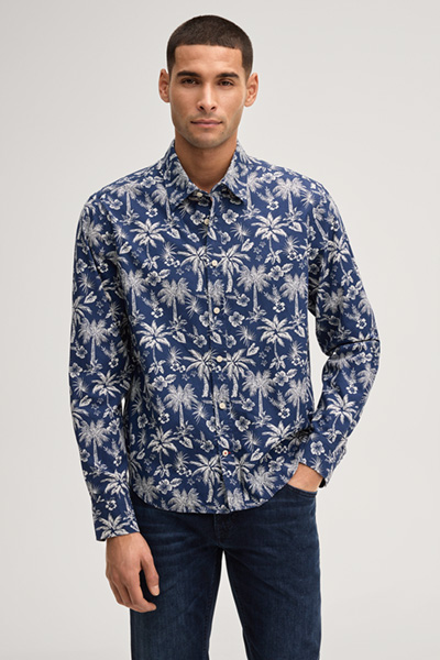 Hawo shirt in navy blue pattern