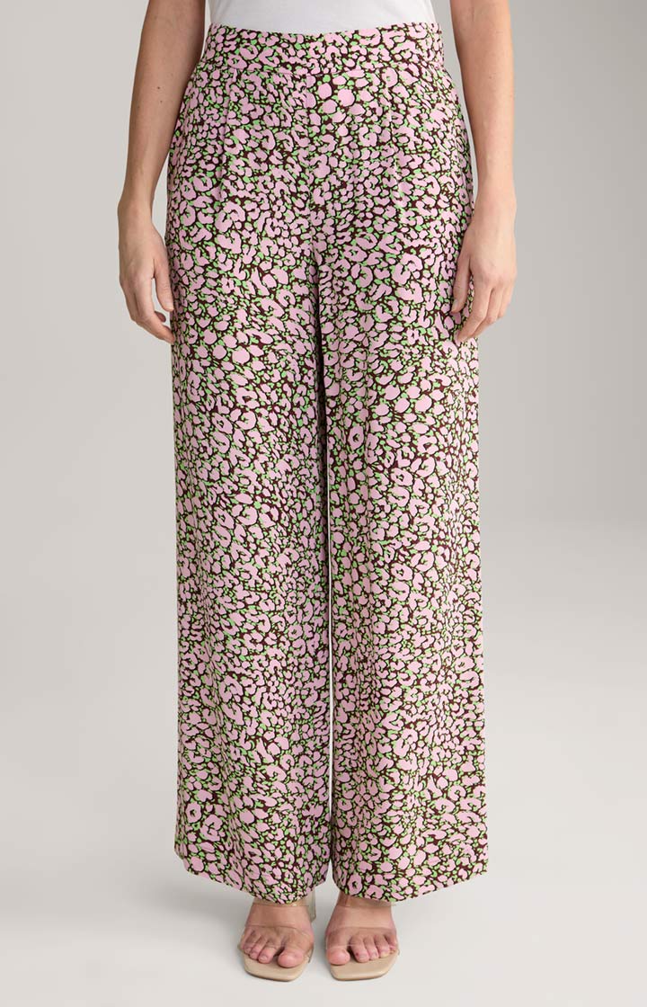 Crêpe Trousers in Red/Pink/Green