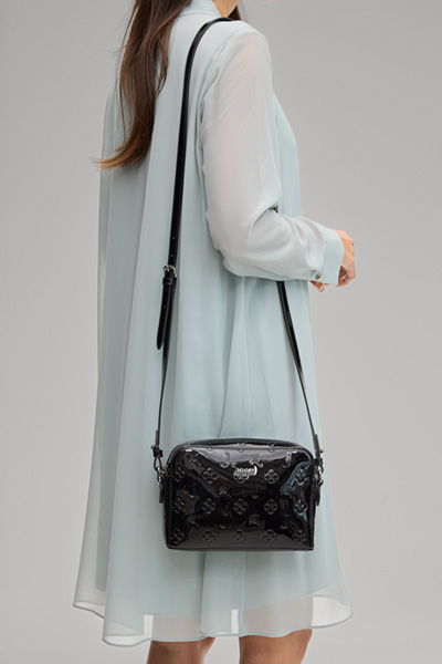 Schultertasche Decoro Lucente Cloe in Schwarz gemustert