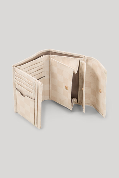 Leads to product detail page "Cortina Piazza Cosma Cornflower Wallet in Ecru"