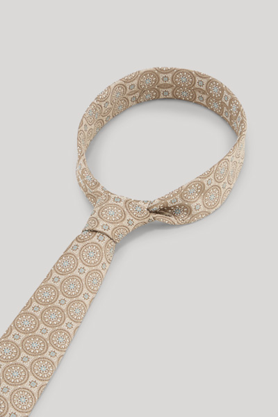 Seidenkrawatte in Beige gemustert