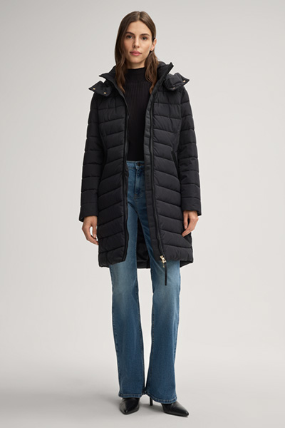Claudia Quilted Coat in Black