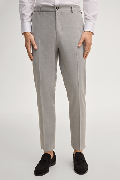 Baukasten-Anzughose River in Grau meliert