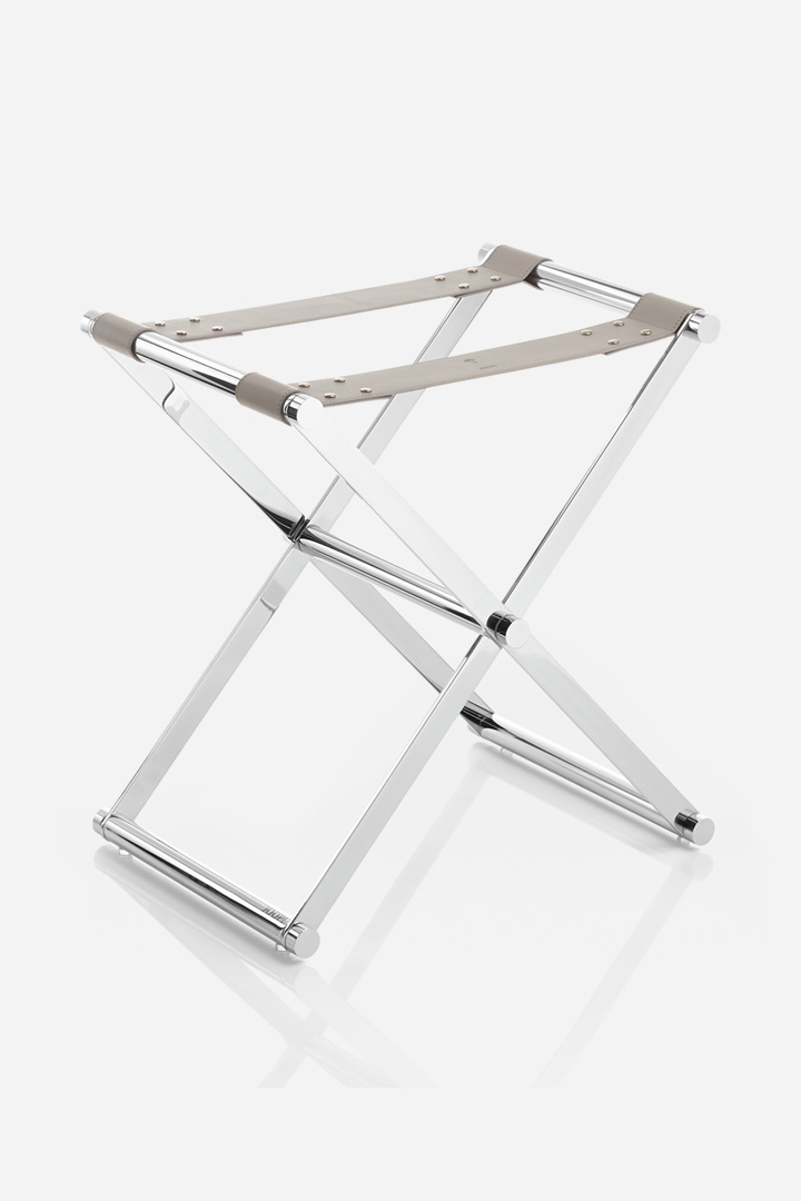 Führt zu Produktdetailseite „Beistelltisch klappbar mit Tablett L, JOOP! HOMELINE, Taupe/Chrom"