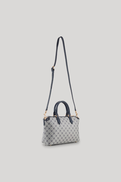 Leads to product detail page "Mazzolino lauren handbag in navy"