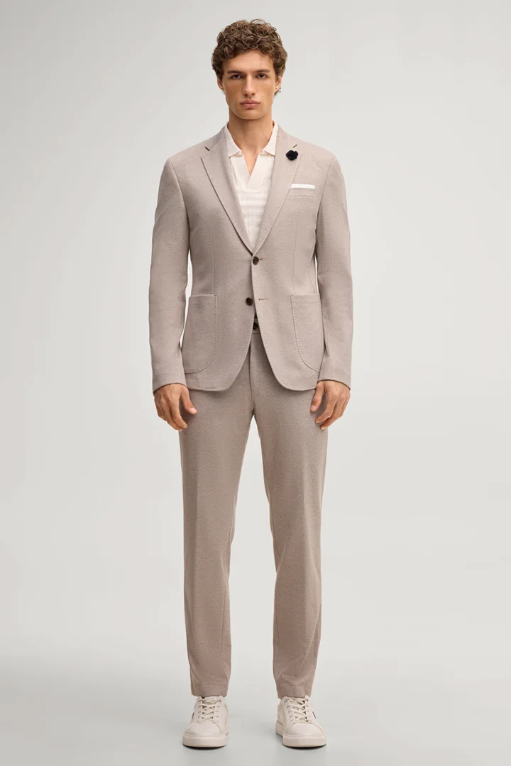 Führt zu Produktdetailseite „Jersey Kombi-Sakko Hoverest in Beige"