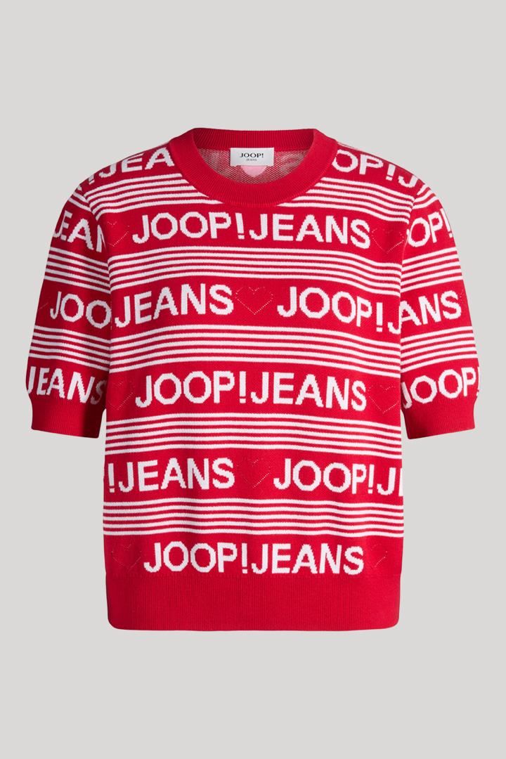 Leads to product detail page "Karie knitted shirt in red/white pattern"