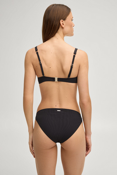 Ironed bikini top in black