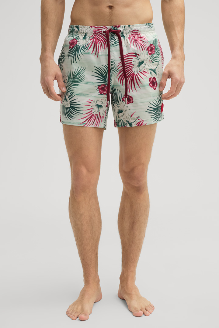 Swimming Trunks in a Green Pattern