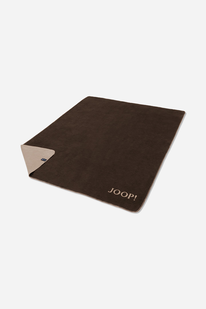 Führt zu Produktdetailseite „Wohndecke JOOP! UNI-DOUBLEFACE in Mokka/Taupe, 150 x 200 cm"