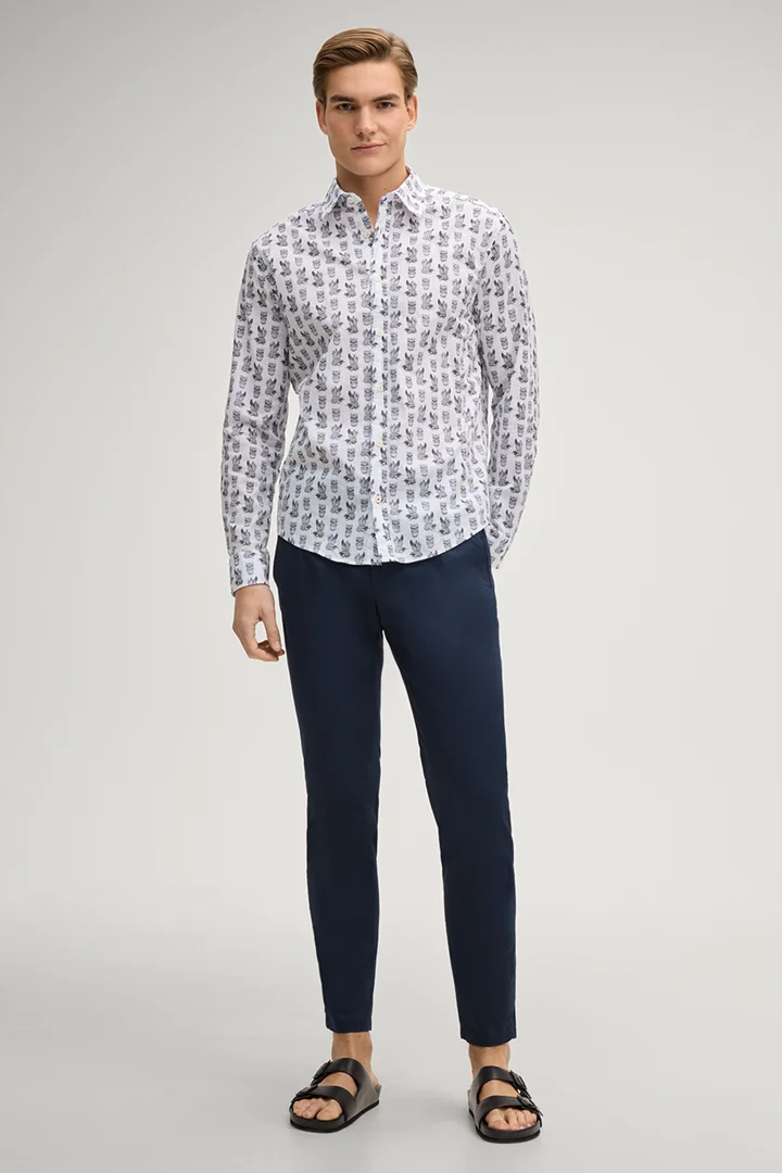 Führt zu Produktdetailseite „Hemd Hanson in Weiß gemustert"