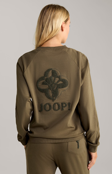 Loungewear Sweatshirt Jacket in Olive