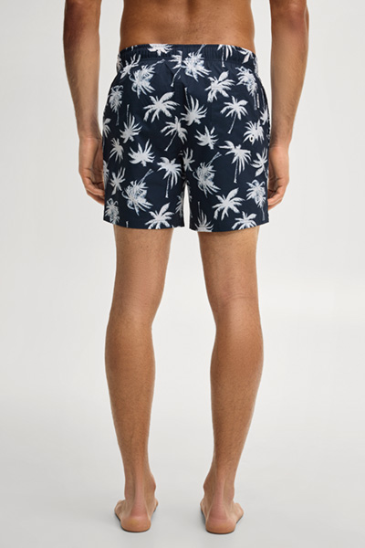 Navy patterned swim shorts