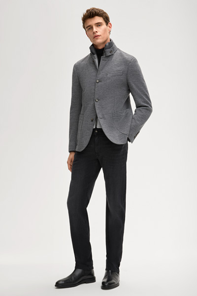 Jersey-Sakko Hectar in Grau meliert