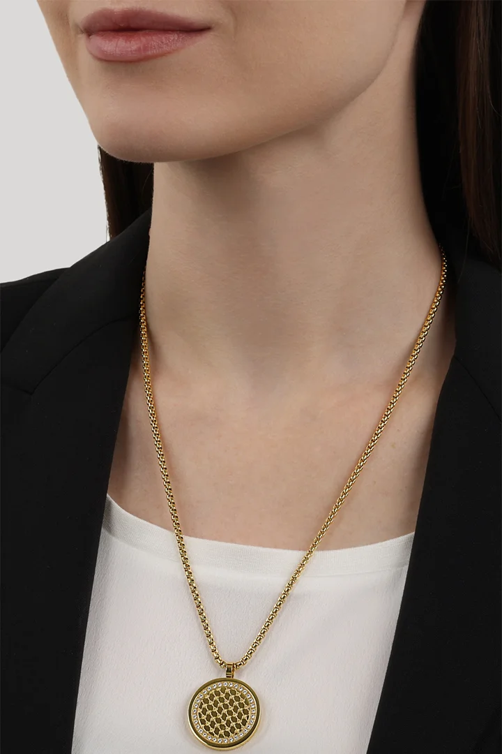 Führt zu Produktdetailseite „Halskette mit Medaillon-Anhänger in Gold"