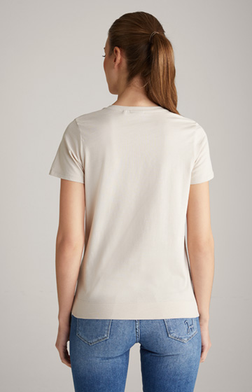 Cotton T-shirt in Beige