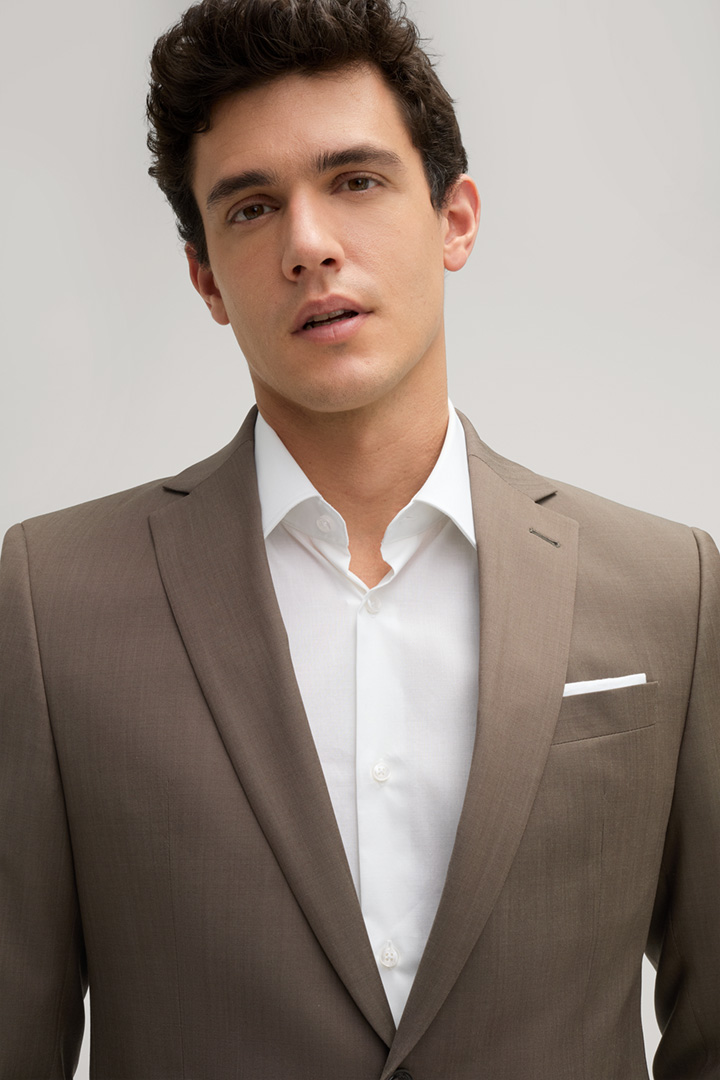 Finch-Brad Virgin Wool Suit in Light Brown