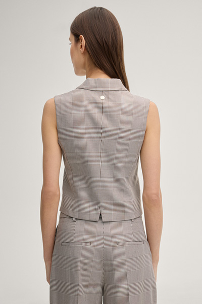 Weste Valentina in Creme/Braun kariert