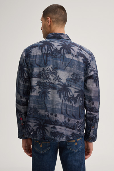 Harvi shirt in navy patterned