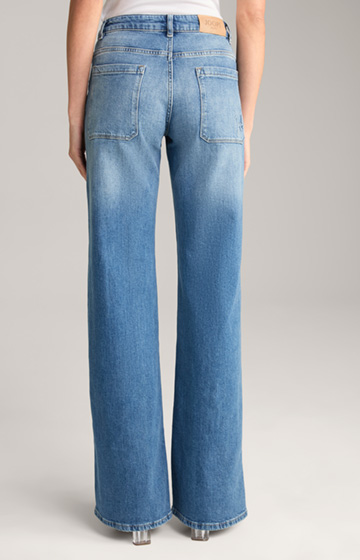 Wide Leg Jeans in Blue Washed