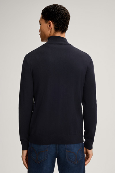 Merinowoll-Strickjacke Davis in Dunkelblau