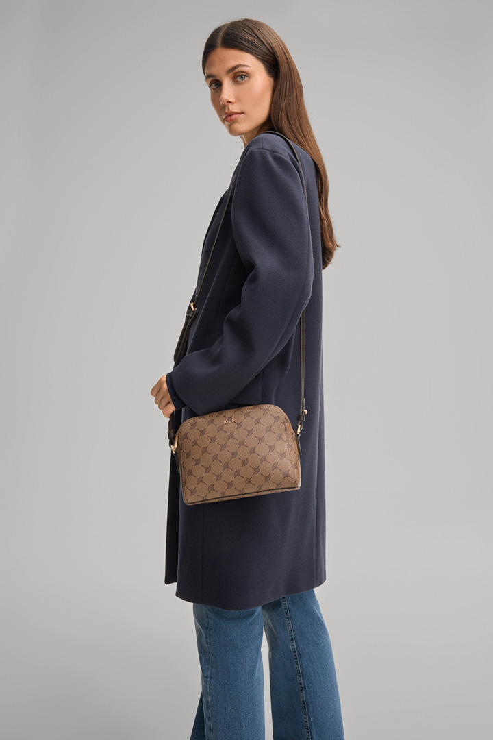 Leads to product detail page "Mazzolino Cloe Cornflower Shoulder Bag in Brown"