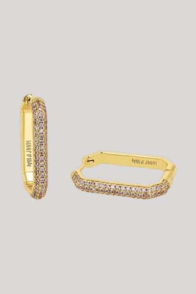 Führt zu Produktdetailseite „Creolen mit Zirkonia in Gold"