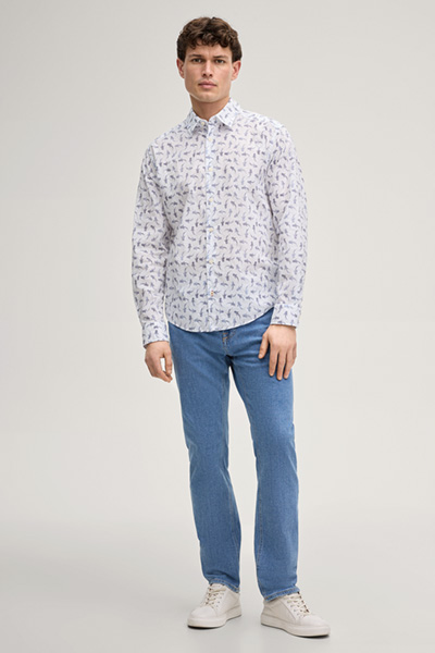 Hemd Hansen in Weiß gemustert