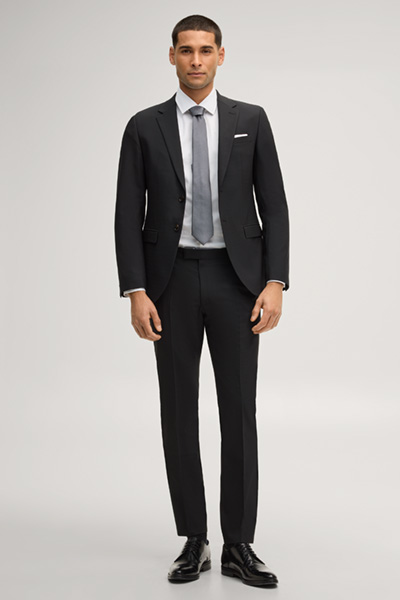 Baukasten-Anzughose Gun in Schwarz gemustert