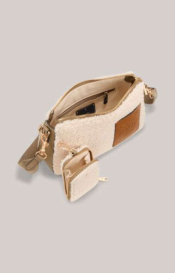 Pezza Peluche Jasmina Shoulder Bag in Beige/Off-white