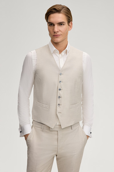 Weazer Suit Waistcoat in Light Beige
