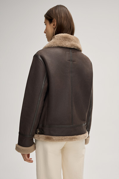 Shearling Jacket in Dark Brown