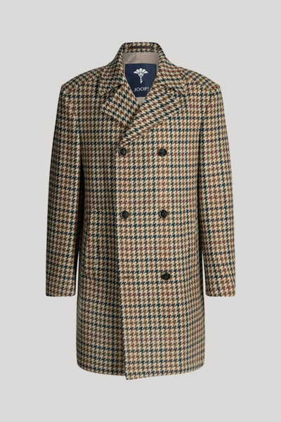 Beale Coat in a Beige Check Pattern