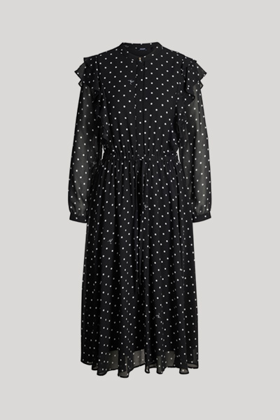 Dot dress in black with polka dots