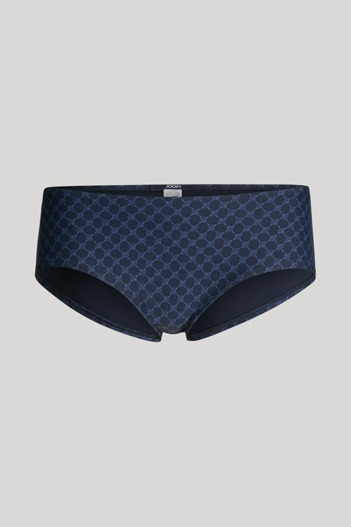 Leads to product detail page "Patterned bikini bottoms in navy"