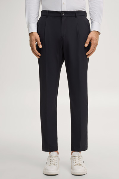 Dynamic Lester pleated trousers in navy