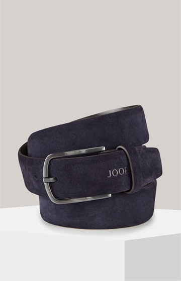 Leather Belt in Black/Blue