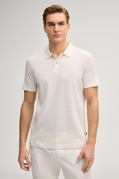 Poloshirt Jorge in Offwhite strukturiert