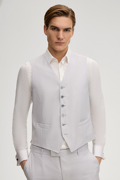 Weazer Suit Waistcoat in Light Grey