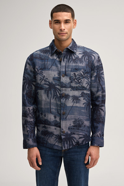 Harvi shirt in navy patterned