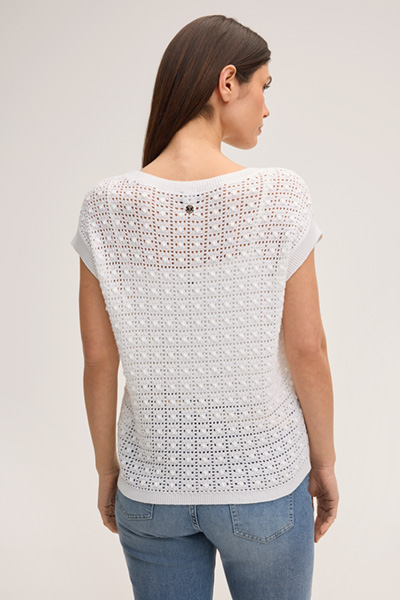 Strickshirt Kop in Weiß strukturiert