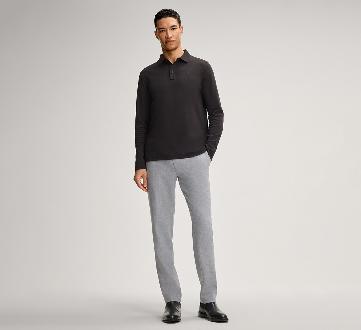 JOOP! presents the product Pero Long-sleeved Polo Shirt in Black from the category T-Shirts & Sweatshirts