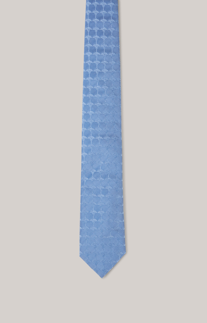 Cornflower Seiden-Krawatte in Hellblau gemustert