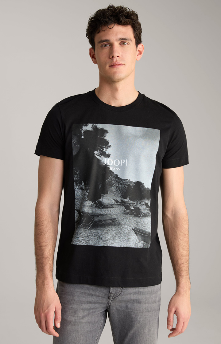 T-shirt bawełniany Dario w kolorze czarnym