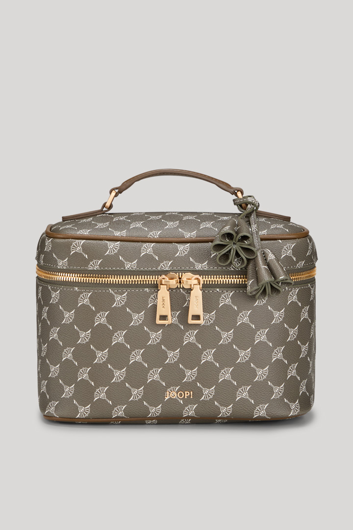 Leads to product detail page "Cortina Flora Beauty Case in Khaki"