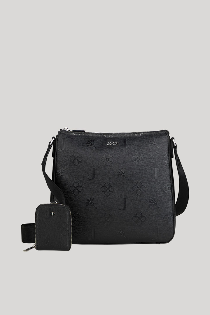 Leads to product detail page "Decoro Stampa Jasmina Shoulder Bag in Black"